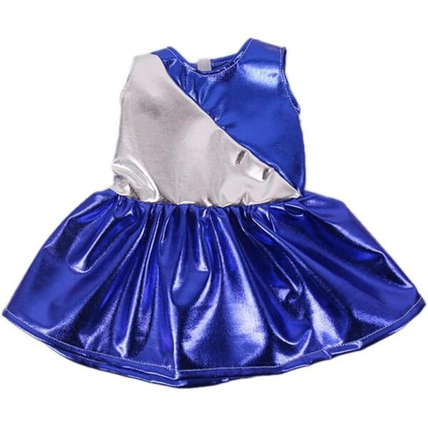 Glitzerndes blaues Kleid für 18-Zoll-amerikanische Puppen – komplettes Set