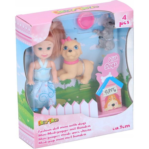 Bambola con cane e accessori Eddy Toys per bambini 3+ anni