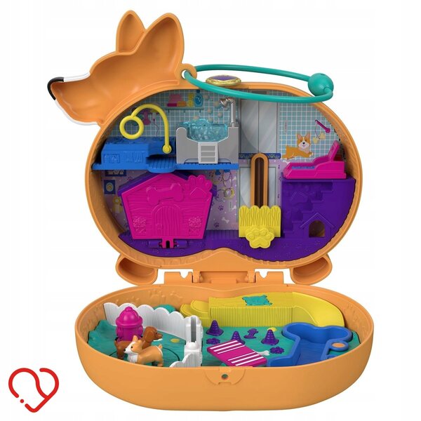Polly Pocket Zestaw Piesek Corgi i akcesoria torebka zabawka GTN13