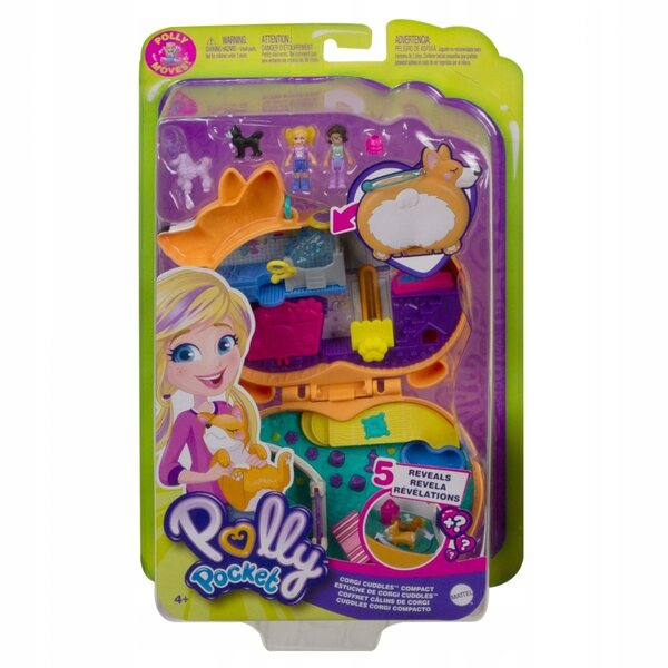 Polly Pocket Set con Cane Corgi e Accessori in Borsetta - Gioco per Bambini 4+