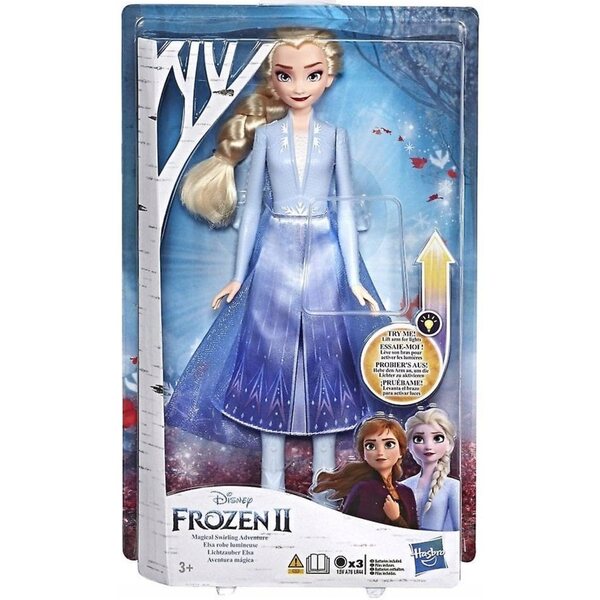 Elsa Frozen 2 Hasbro 29 cm Puppe mit magischen Lichtern und abnehmbarem Kleid