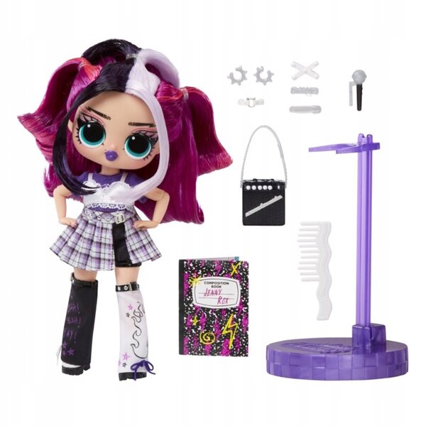 LOL SURPRISE Jenny Rox pop 16,5 cm met rockstijl en unieke accessoires