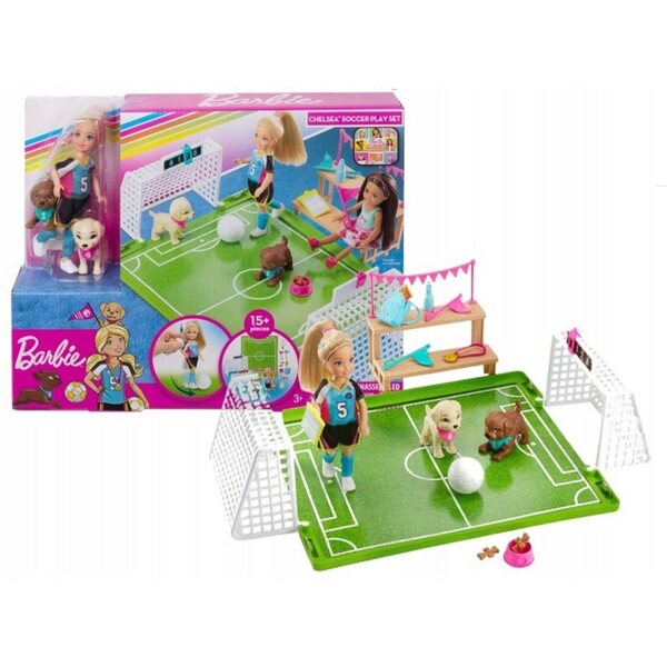 Barbie Chelsea-Puppe mit Fußballset und Zubehör, inspiriert von Dreamhouse Adventures