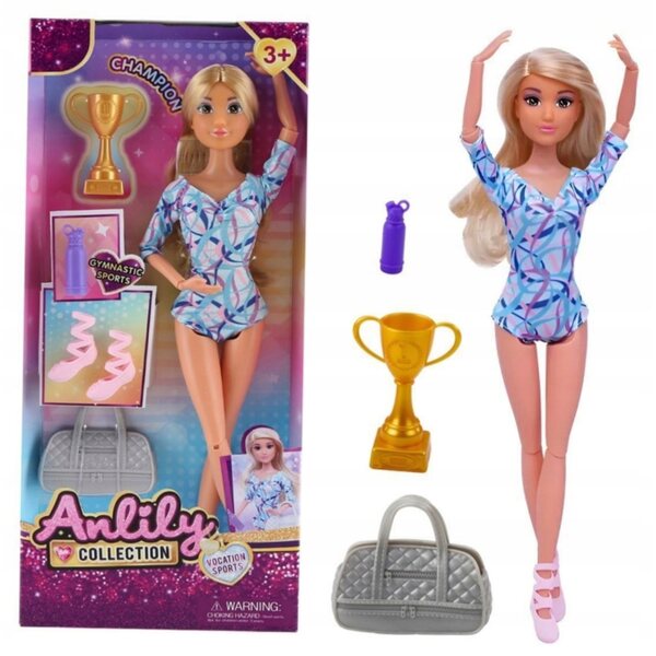 Bambola ginnasta bionda con accessori - gioco per bambine 3+ anni