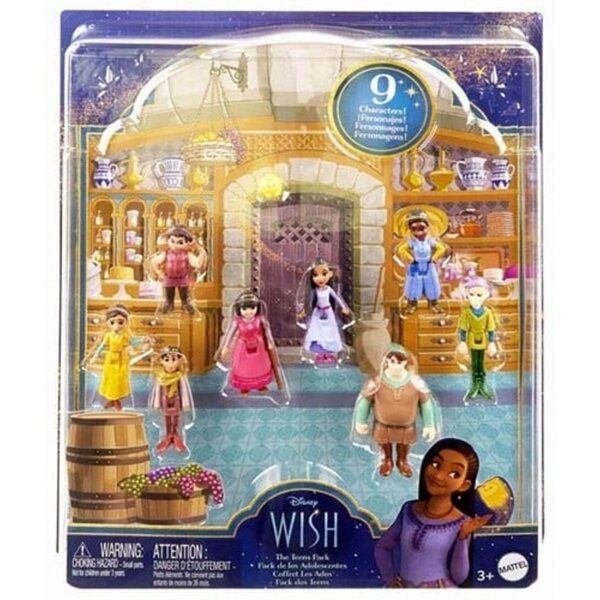 Lot de 9 mini figurines Disney Wish The Teens Mattel 5 cm pour enfants à partir de 3 ans