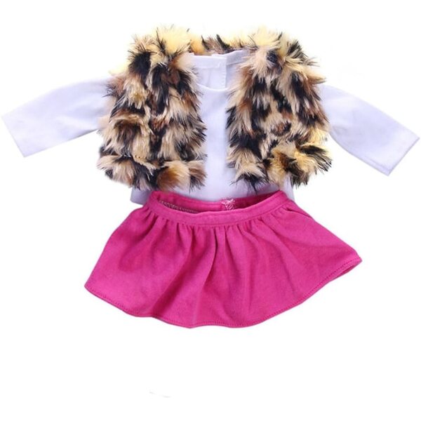 Set Abbigliamento Invernale Rosa per Bambole da 43-46 cm - 3 Pezzi Comfort e Stile