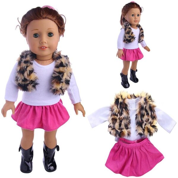 Set Abbigliamento Invernale Rosa per Bambole da 43-46 cm - 3 Pezzi Comfort e Stile