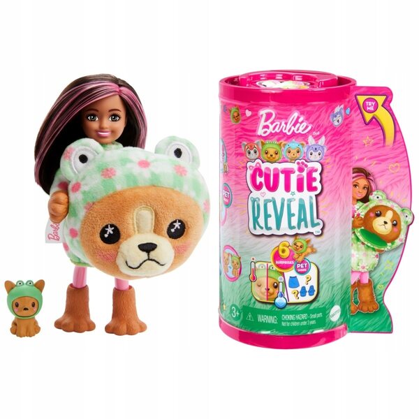 Mattel Barbie Cutie Reveal Chelsea avec costume et accessoires Piesek - Multicolore
