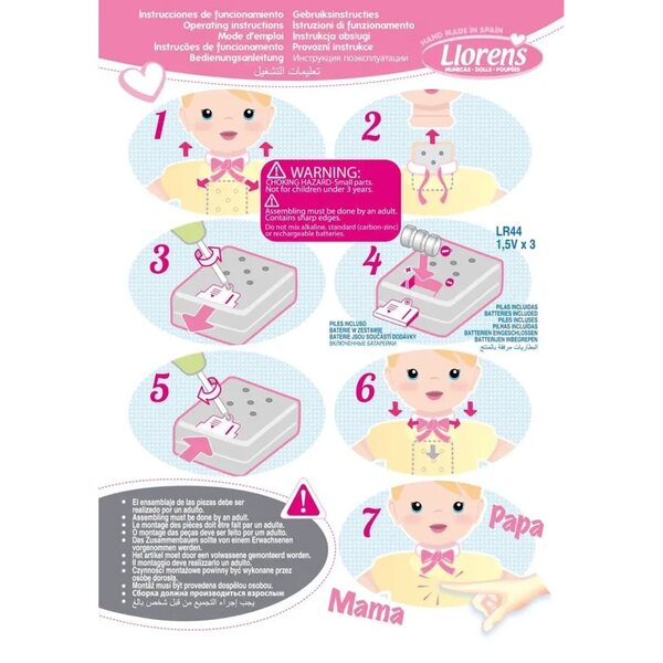 Bambola spagnola Llorens Baby Osito 36 cm con effetto pianto e materiale morbido
