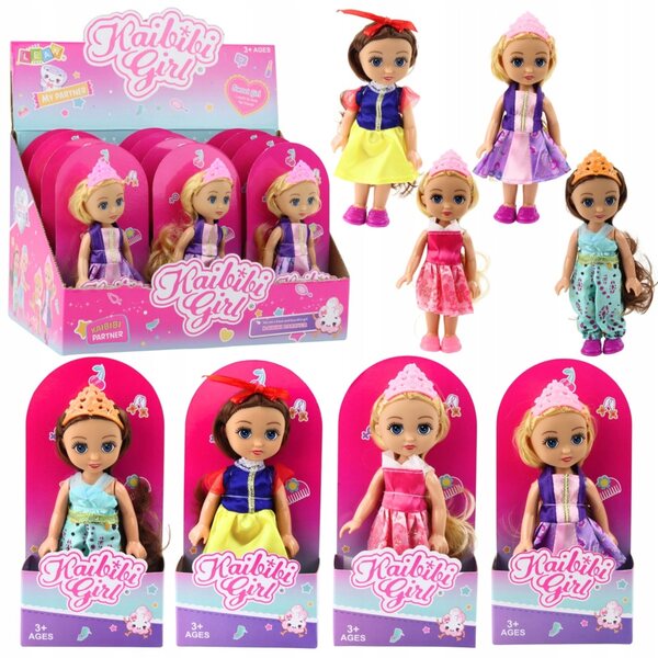 Mini-Prinzessin-Puppe 17 cm mit Krone und buntem Kleid LEAN Toys