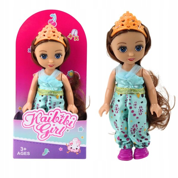 Mini bambola principessa 17 cm con corona e vestito colorato LEAN Toys