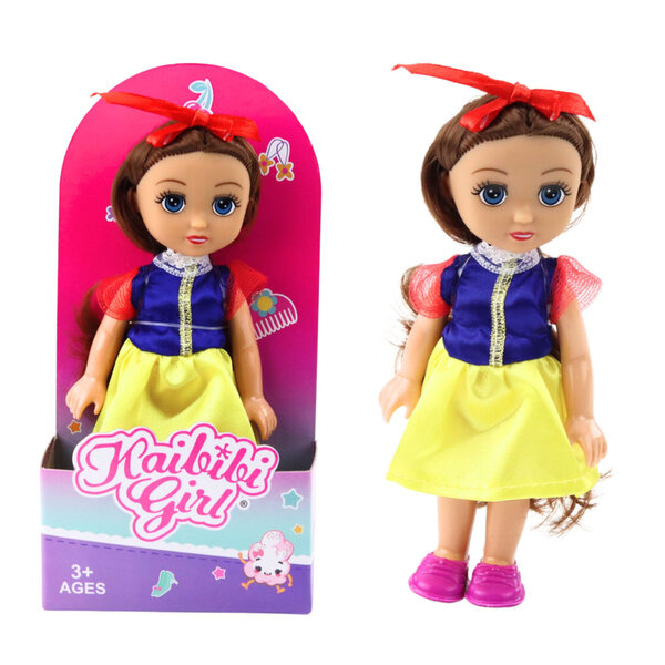 Mini bambola principessa 17 cm con corona e vestito colorato LEAN Toys