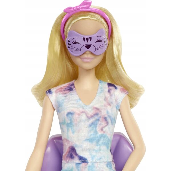 Barbie Domowe Spa-Set mit 15 Zubehörteilen und Maseczka – Pflege- und Entspannungsspiel