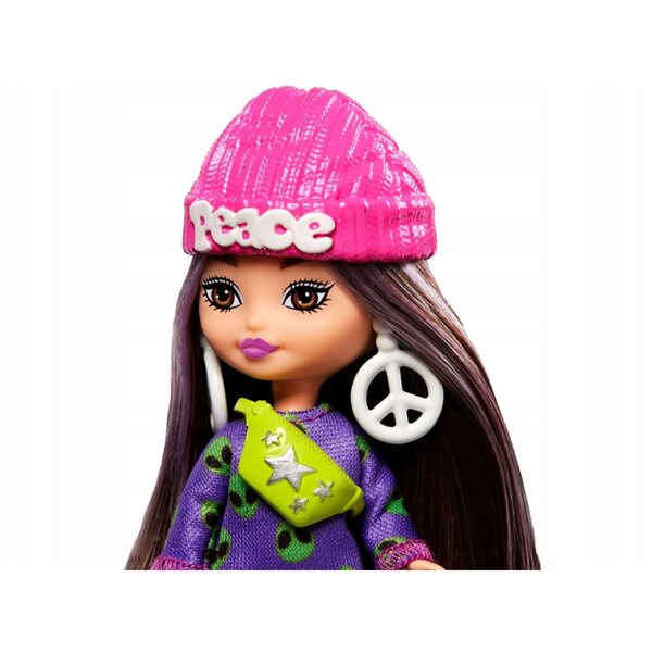 Barbie Extra Mini Minis mit dunklen Haaren und bunten Accessoires 8,5 cm