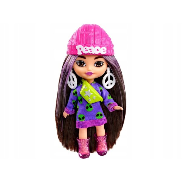 Barbie Extra Mini Minis mit dunklen Haaren und bunten Accessoires 8,5 cm