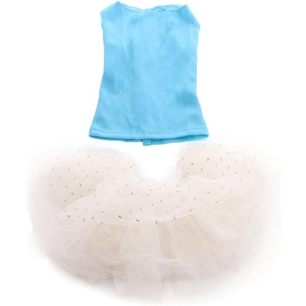 Vestiti estivi per bambole americane 18 pollici - Top blu e gonna in organza - Set 2 pezzi