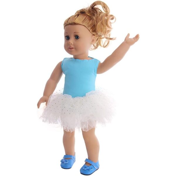 Vestiti estivi per bambole americane 18 pollici - Top blu e gonna in organza - Set 2 pezzi