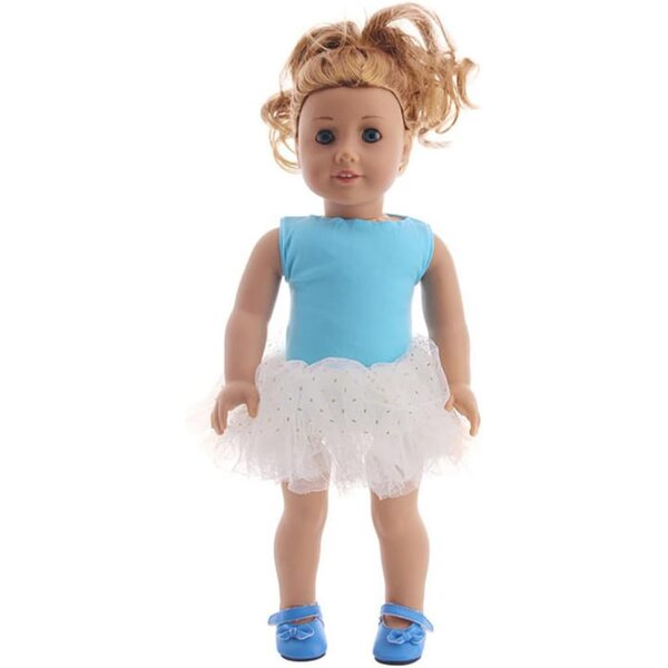 Vestiti estivi per bambole americane 18 pollici - Top blu e gonna in organza - Set 2 pezzi