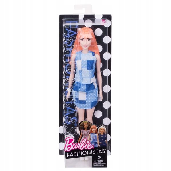 Barbie Fashionista Modelka 60 im Denim-Patchwork-Stil, elegant und modisch