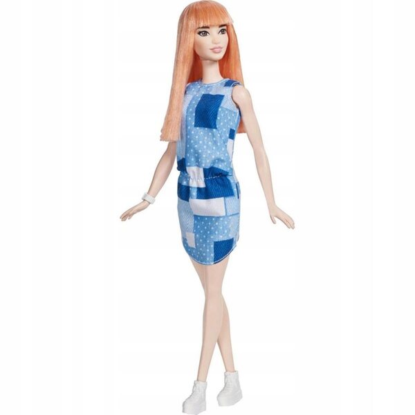 Barbie Fashionista Modelka 60 im Denim-Patchwork-Stil, elegant und modisch