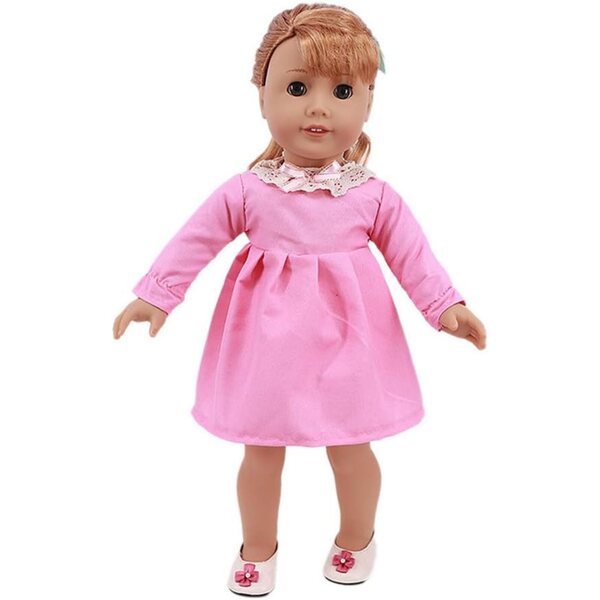 18-Zoll-Puppenkleidung – Lässiges Blumenkleid-Set für 43–46 cm große Puppen