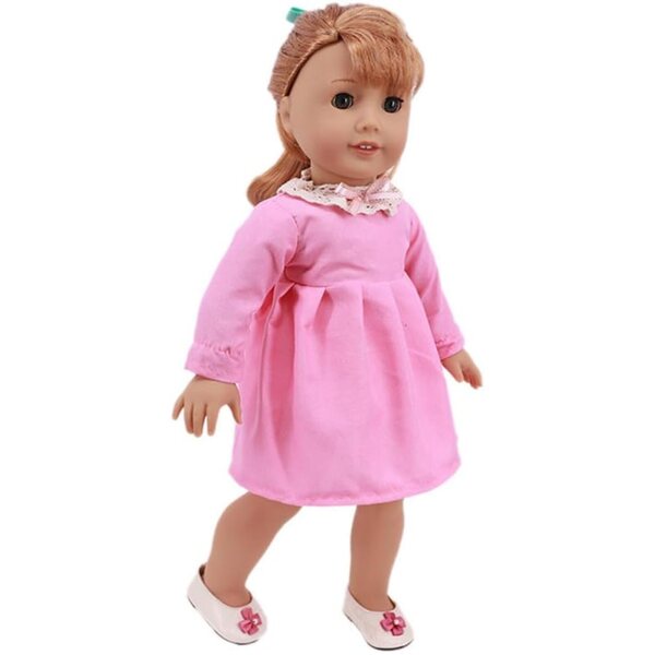 18-Zoll-Puppenkleidung – Lässiges Blumenkleid-Set für 43–46 cm große Puppen