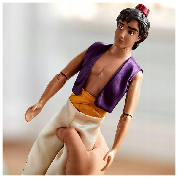Bambola Alladin Disney Store 32 cm originale con abiti dettagliati e mobili