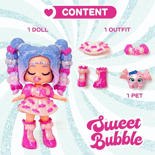 Kookyloos Sweet Bubble Candy Land – Lutscher mit Zubehör und Tier im süßen Stil