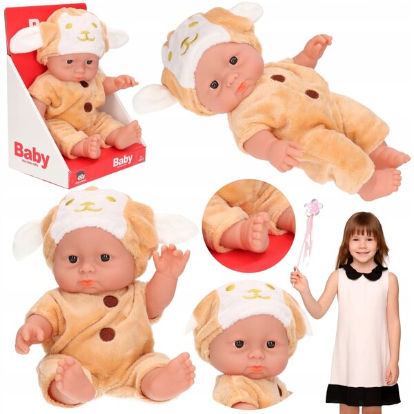 Bambolina da bagno con cappello con orecchie, 23 cm - un giocattolo per bambini dai 3 anni in su