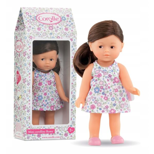 Bambola Mini Corolline Romy 20 cm Bruna con Profumo di Vaniglia e Abito Floreale