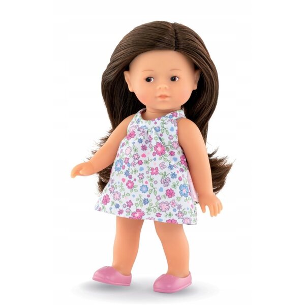 Bambola Mini Corolline Romy 20 cm Bruna con Profumo di Vaniglia e Abito Floreale