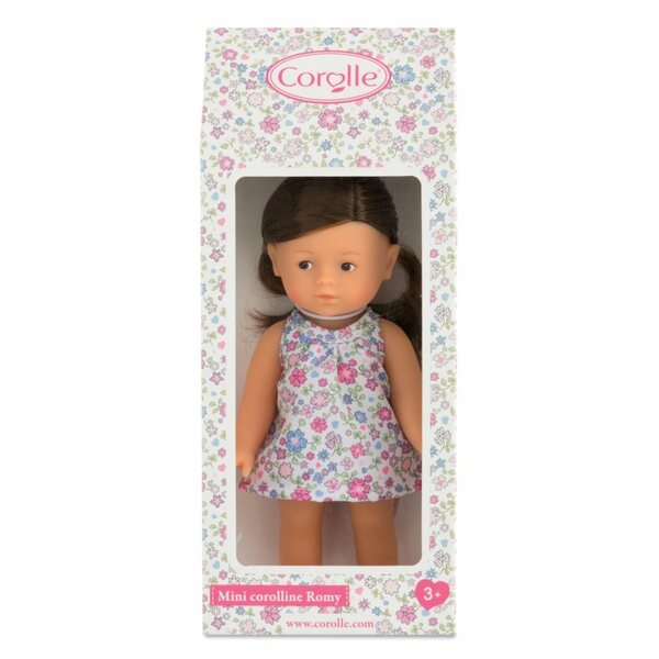 Bambola Mini Corolline Romy 20 cm Bruna con Profumo di Vaniglia e Abito Floreale