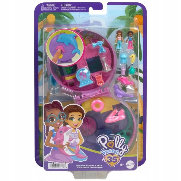 Polly Pocket Set acquario con delfini - Giocattolo educativo per bambini 4+
