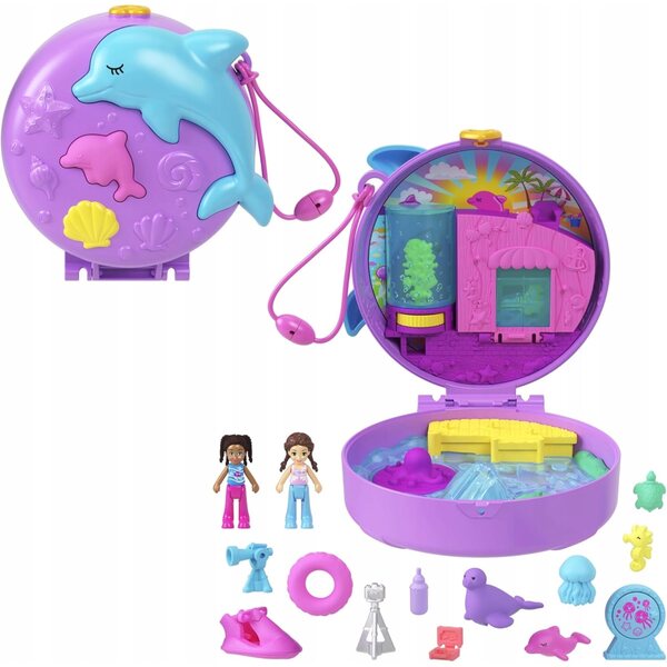 Polly Pocket Set acquario con delfini - Giocattolo educativo per bambini 4+