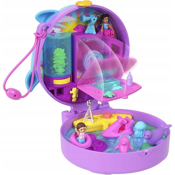 Polly Pocket Set acquario con delfini - Giocattolo educativo per bambini 4+