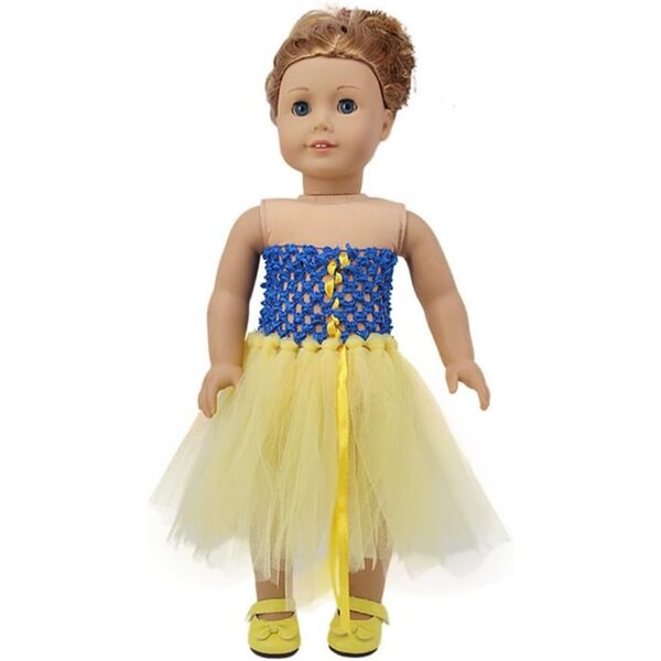 Prinzessinnenkleid für 18-Zoll-Puppen – Elegantes Kleid aus Gaze-Odulu