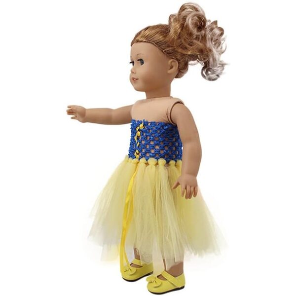 Prinzessinnenkleid für 18-Zoll-Puppen – Elegantes Kleid aus Gaze-Odulu