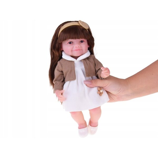 Bambola Tosia alta 30 cm in morbida gomma con capelli lunghi e vestito CE