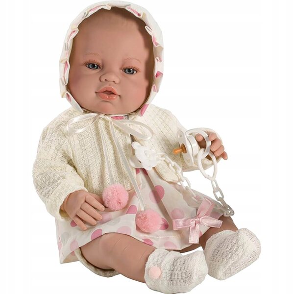 42 cm große spanische Babypuppe mit Schnuller: Eine realistische und elegante Puppe für Kinder