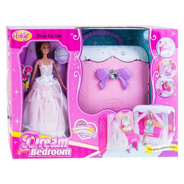Anlily Domenico Mobile mit Puppe und Zubehör für Mädchen – komplettes Spielset
