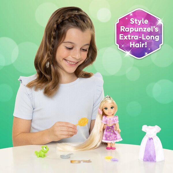 Disney Princess Rapunzel Minipuppe 16 cm mit Accessoires und Kleidung