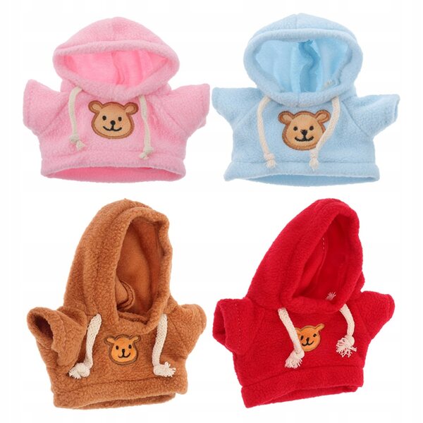 Set 4 vestitini multicolore per bambole e peluche, facili da cambiare