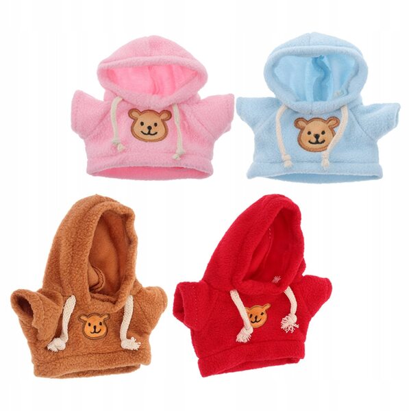 Set 4 vestitini multicolore per bambole e peluche, facili da cambiare