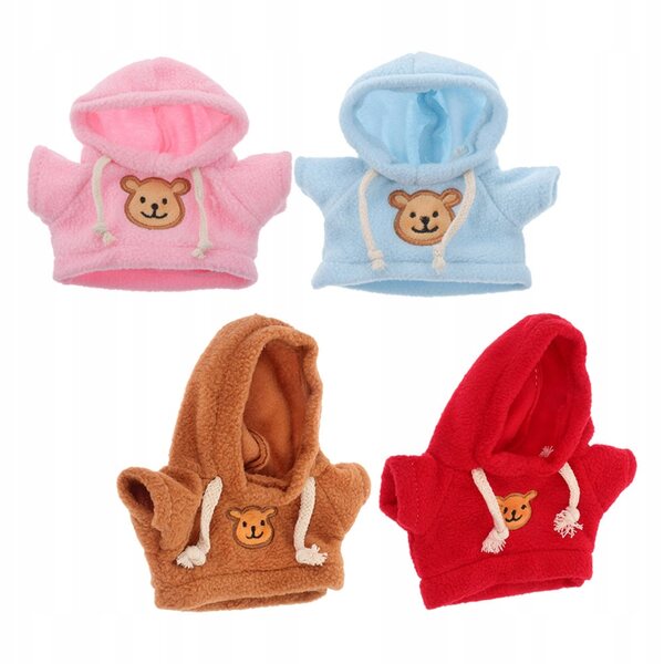 Set 4 vestitini multicolore per bambole e peluche, facili da cambiare