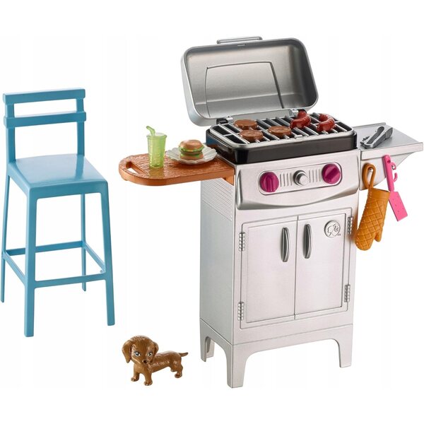 Barbie-Zubehörset für Picknicks und Grillabende mit Welpen, perfekt für Spiele im Freien