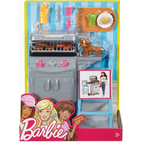 Barbie-Zubehörset für Picknicks und Grillabende mit Welpen, perfekt für Spiele im Freien