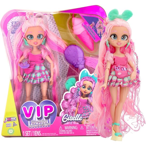 VIP Pets Giselle Modepuppe zum Kämmen mit langen Haaren und Lichtern