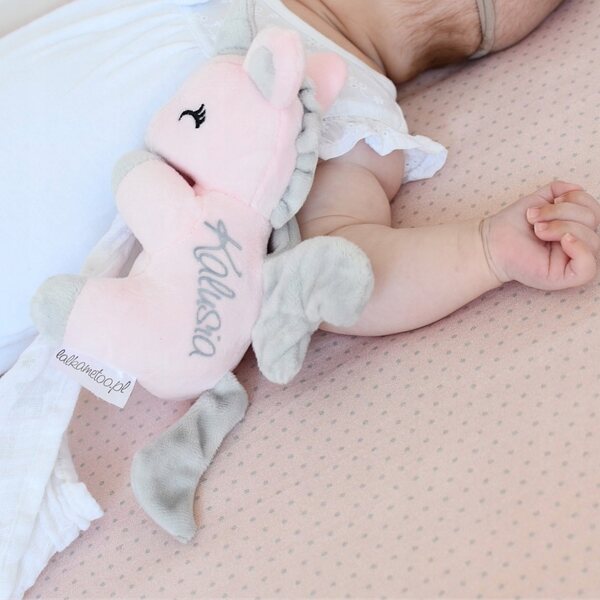 Peluche licorne Melootka, rose, taille S, avec nom - une mascotte sûre pour les enfants