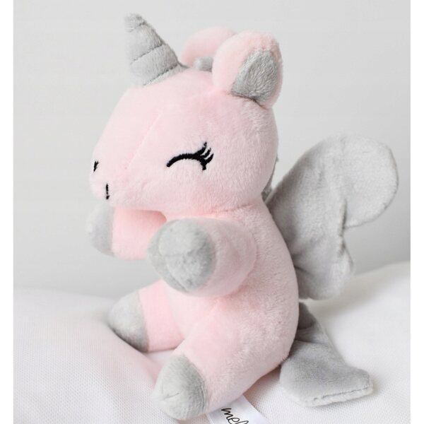 Peluche licorne Melootka, rose, taille S, avec nom - une mascotte sûre pour les enfants