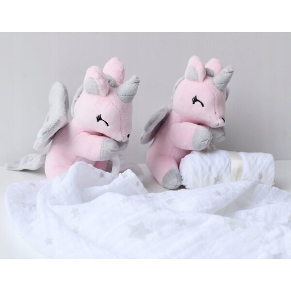 Peluche licorne Melootka, rose, taille S, avec nom - une mascotte sûre pour les enfants